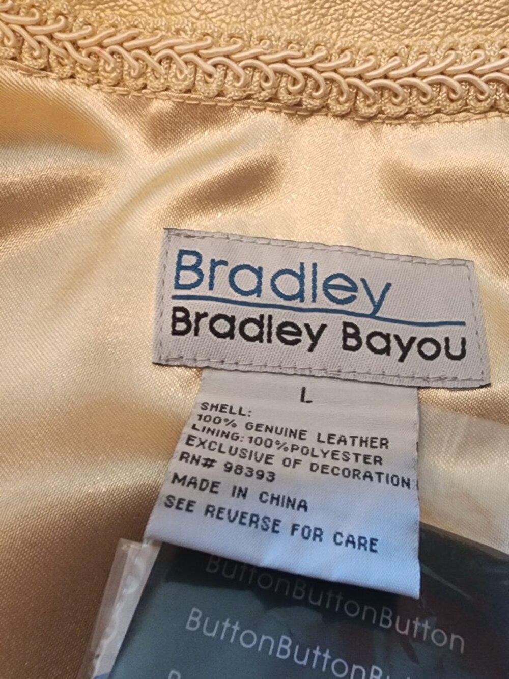 Bradley Bayou Gold Leather Jacket with Sequined Shell